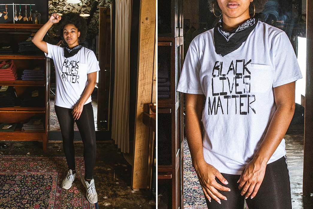 Raleigh-Denim's-Protest-Shirt-Raises-Money-For-Black-Lives-Matter-model
