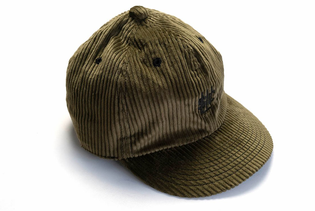 Samurai-Sews-Up-a-Ball-Cap-In-Wide-Waled-Japanese-Corduroy-green