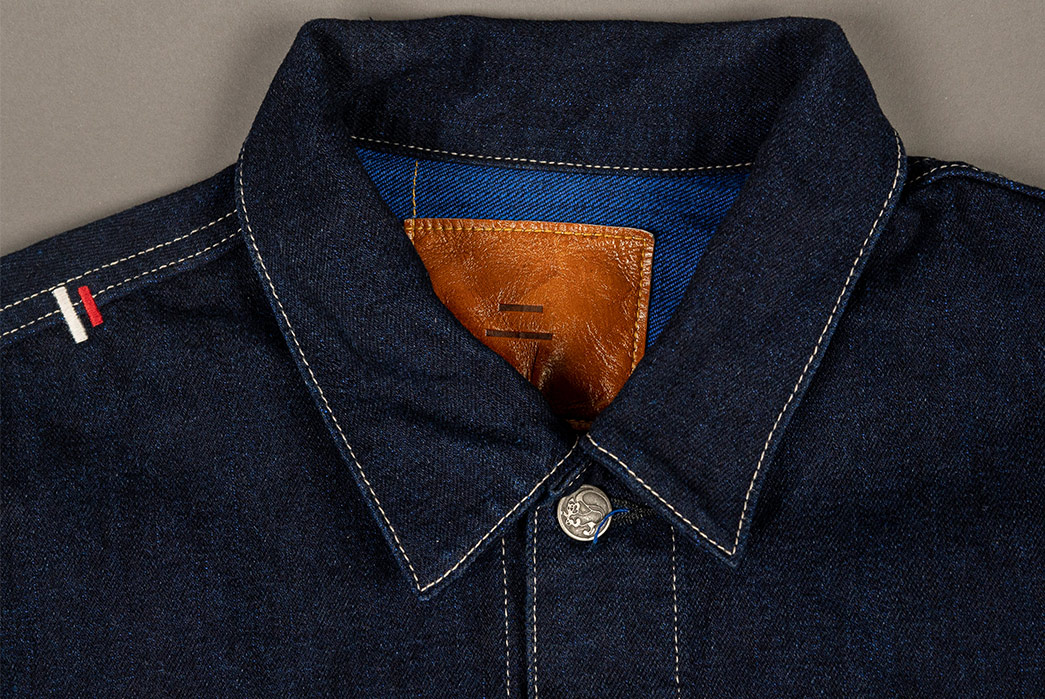 Tanuki-Gives-Us-The-Blues-With-Its-Yurai-Denim-jacket-front-top-collar
