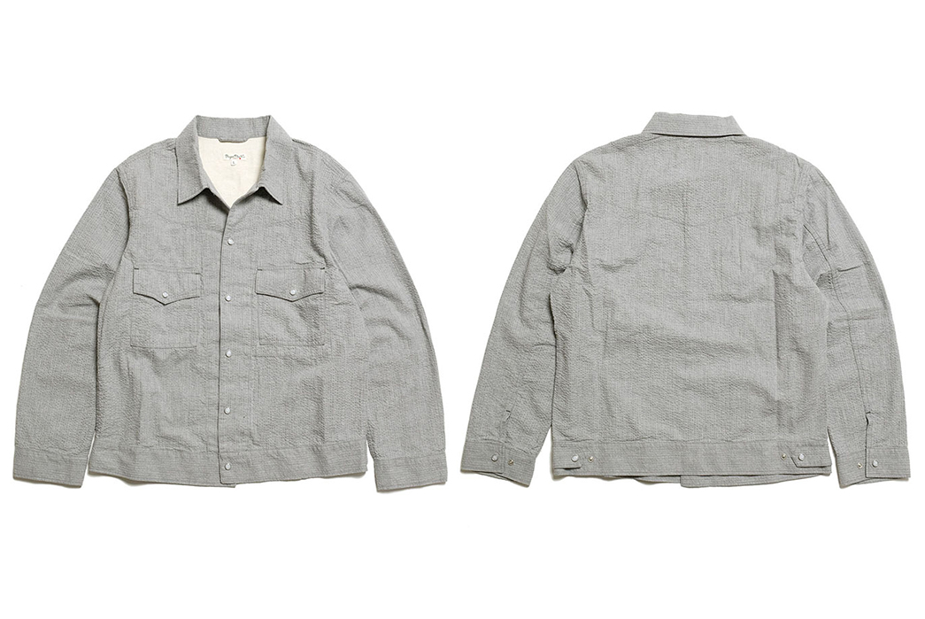Burgus-Plus-Splices-Western-Shirt-&-Trucker-Jacket-In-Breathable-Seersucker-front-back