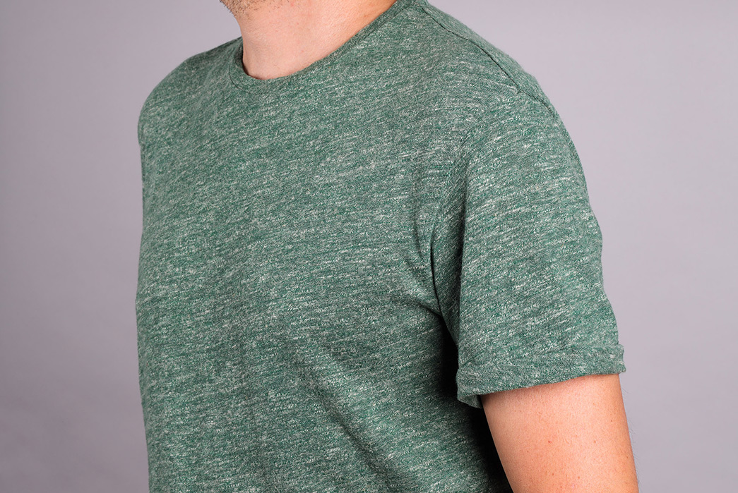 Companion-Denim's-Roll-Up-Tees-Are-Built-From-An-Untreated-Cotton-Hemp-Blend-front-side-green