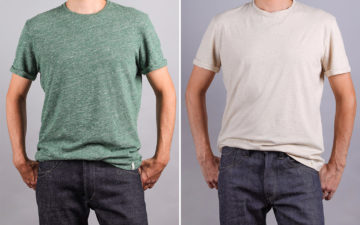 Companion-Denim's-Roll-Up-Tees-Are-Built-From-An-Untreated-Cotton-Hemp-Blend-fronts-green-white