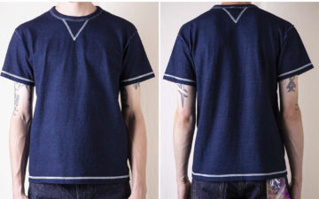 Samurai-Stays-True-To-Its-Heavyweight-Traditions-With-Its-Heavyweight-Indigo-Dyed-V-Gusset-T-Shirt-model-front-back