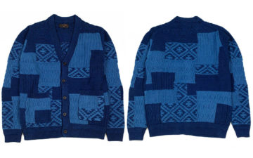 Beams-Plus-Patches-Up-Yet-Another-Indigo-Drenched-Cardigan-front-back