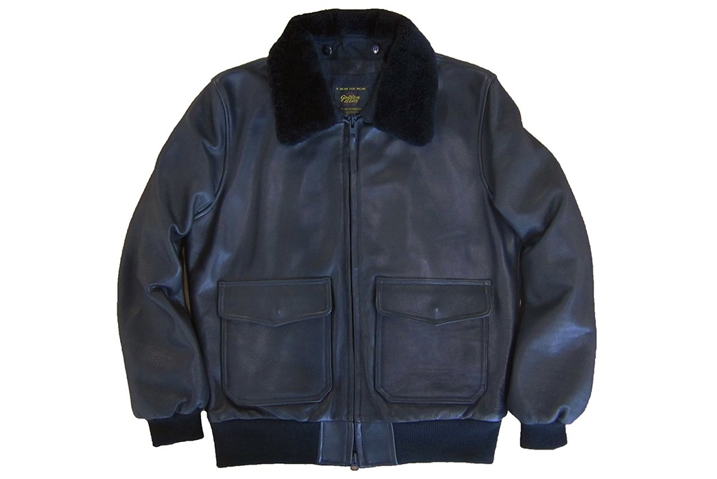 Brand-Profile-Golden-Bear...Captains-of-the-Varsity-Jacket-The-Carter---Black-Naked-Leather-Bomber-Jacket-with-Detachable-Fur-Collar