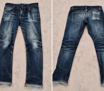 Fade-Friday---Uniqlo-Slim-Straight-Selvedge-Raw-Denim-Jeans-(5-Years,-2-Washes,-1-Soak)-front-back