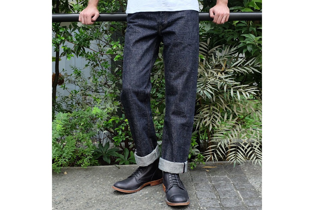 Fullcount-Weathers-Rough-Times-With-'Super-Rough'-1101SR-Selvedge-Jeans-model-front