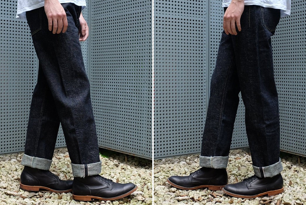 Fullcount-Weathers-Rough-Times-With-'Super-Rough'-1101SR-Selvedge-Jeans-model-sides