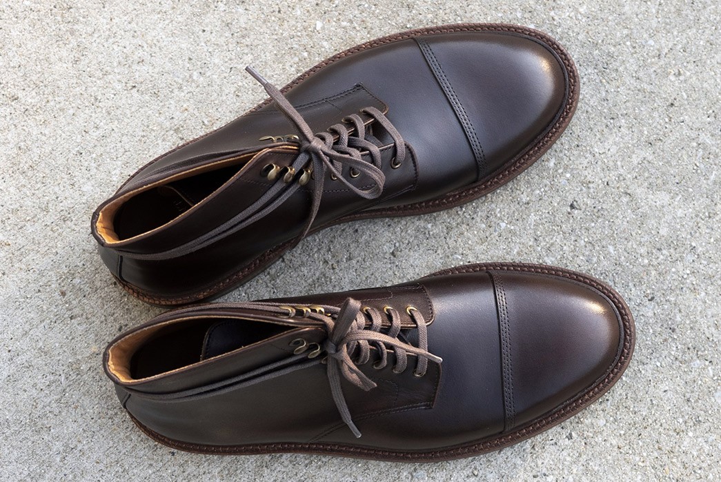 Grant Stone Caps Off a French Calf Leather Boot