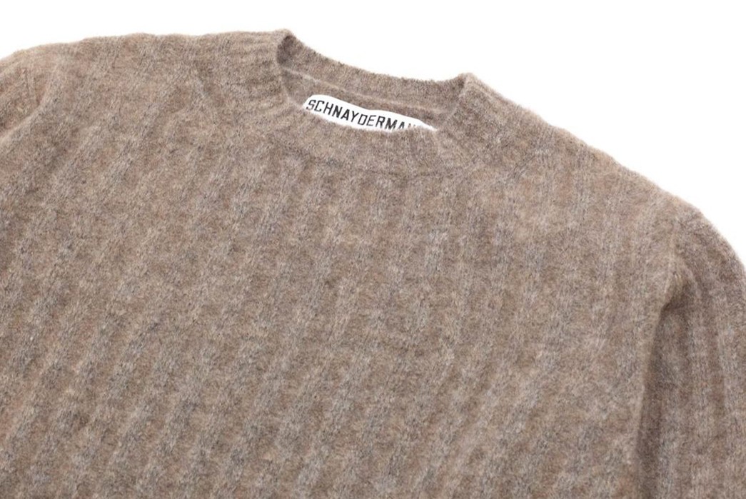 Seamlessly-Transition-Into-Fall-With-Schnayderman's-Latest-Mohair-Crewnecks-grey-front-collar