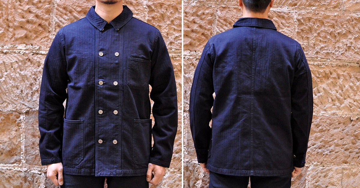 Pure Blue Japan Serves Up an Indigo-Dyed HBT Chore With A Double Button ...