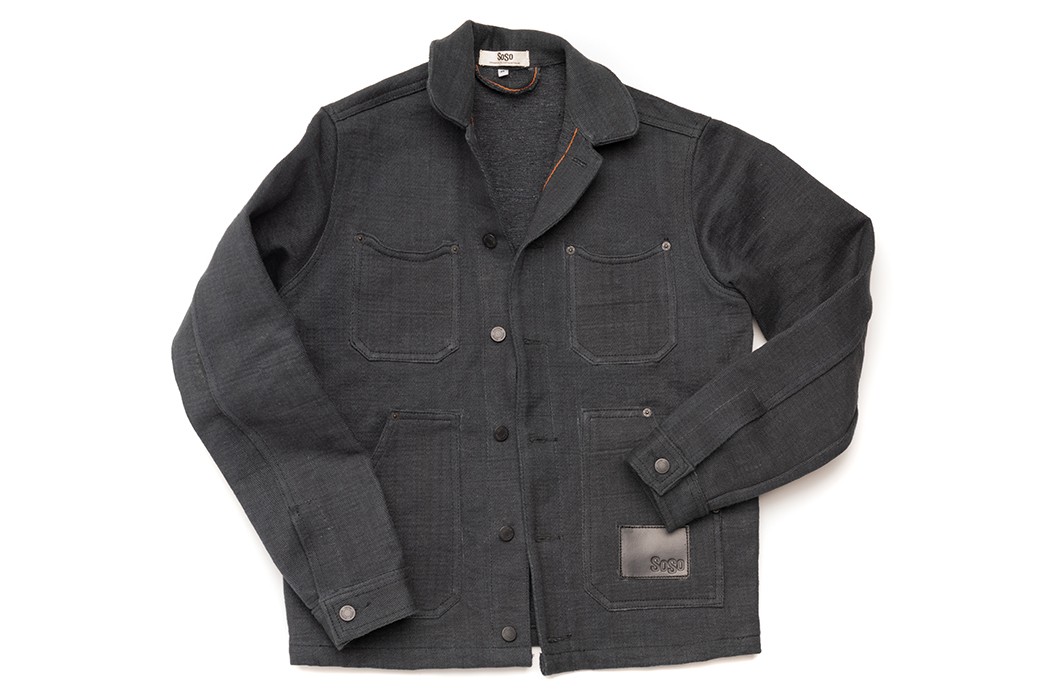 SOSO-Premiers-The-Worlds-First-20-oz.-Handwoven-Black-Selvedge-Denim-front-jacket