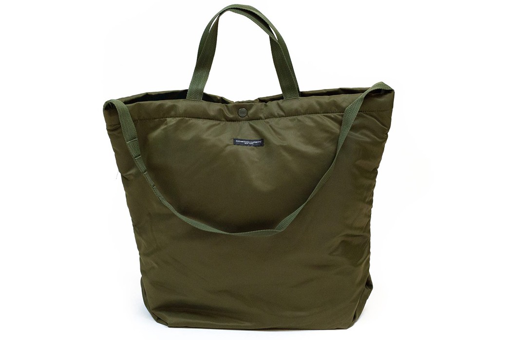 Pack-It-Up-With-Engineered-Garment's-Flight-Satin-Nylon-Tote-Bags-green