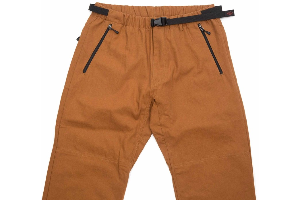 Rock-On-With-Battenwear's-Duck-Canvas-Bouldering-Pants-dark-yellow-front-top