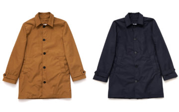 American-Trench-Introduces-More-Affordable-Non-Ventile-Trench-Coats-fronts-tan-and-navy