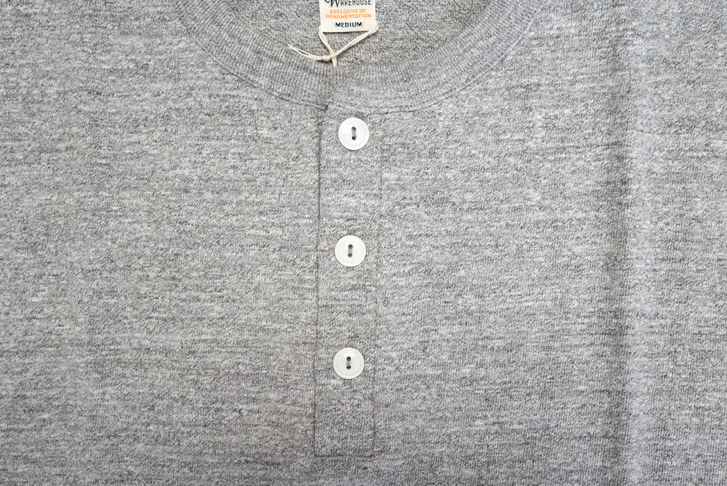 Button-Into-Warehouse-&-Co.'s-'Bamboo-Textured'-Loopwheeled-Henleys-detailed-front-grey