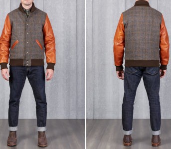 Divison-Road-Adds-A-Harris-Tweed-Varsity-To-Its-Exclusive-Dehen-1920-Collection-model-front-back