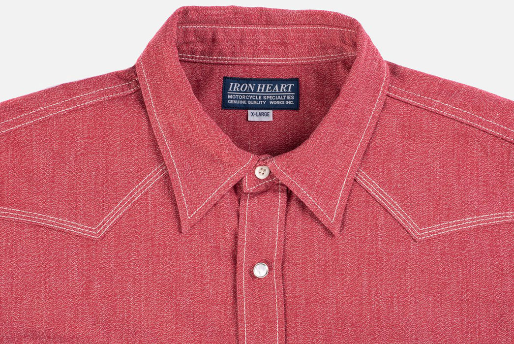 Iron-Heart-Twists-Up-A-Pair-of-Selvedge-Chambray-Shirts-red-front-top