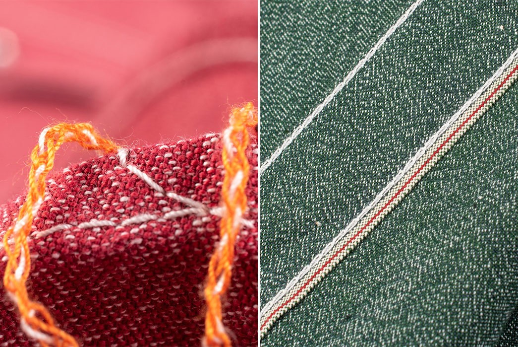 Iron-Heart-Twists-Up-A-Pair-of-Selvedge-Chambray-Shirts-red-green-inside-seams