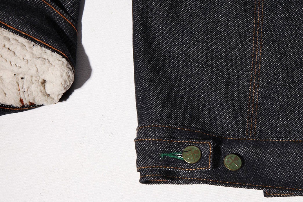 Pre-Order-Left-Field's-Molly-Maguire-Shearling-Lined-14-oz.-Denim-Jacket-button-and-sleeve