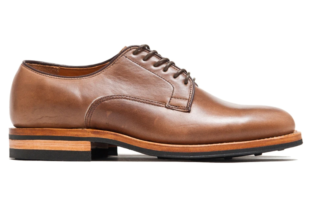 From-Monks-To-Mocassins---7-Shoe-Styles-To-Know-Viberg-Natural-Chromexcel-Derby,-available-for-$682-from-Lost-&-Found