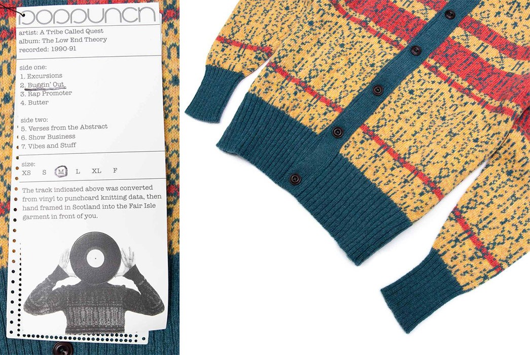 Tender-Turns-Vinyl-To-Punchcard-Knitting-Data-To-Weave-Its-Low-End-Theory-Cardigan-label-front-down