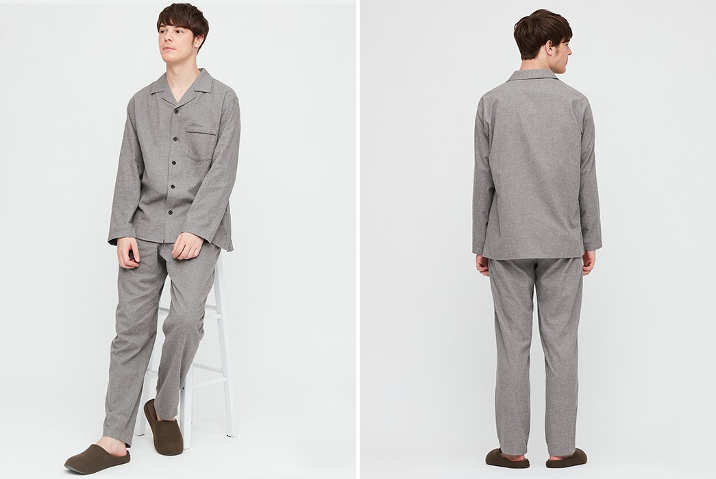 Winter-Pajamas---Five-Plus-One 2) Uniqlo: Flannel Long-Sleeved Pajamas