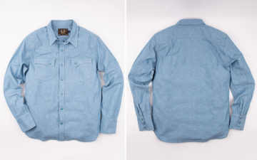 Freenote-Cloth's-Chambray-Calico-Shirt-Is-Neppy-front-back