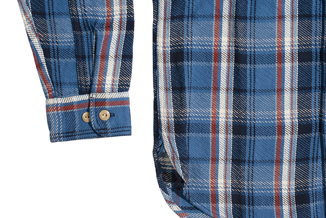 Get-High-With-Studio-D'Artisans-Blue-Kush-&-Red-Eye-Flannel-Shirts-blue-sleeve