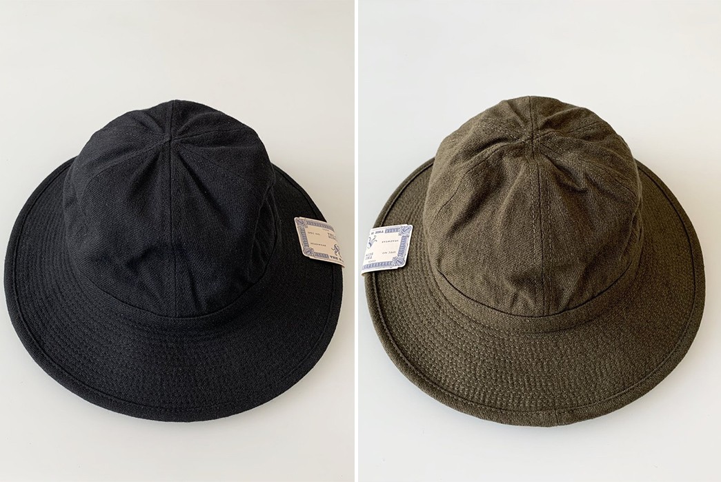 H.W.-Dog-Sews-Up-Its-Fatigue-Hat-In-Wool-Cotton-Serge-fronts