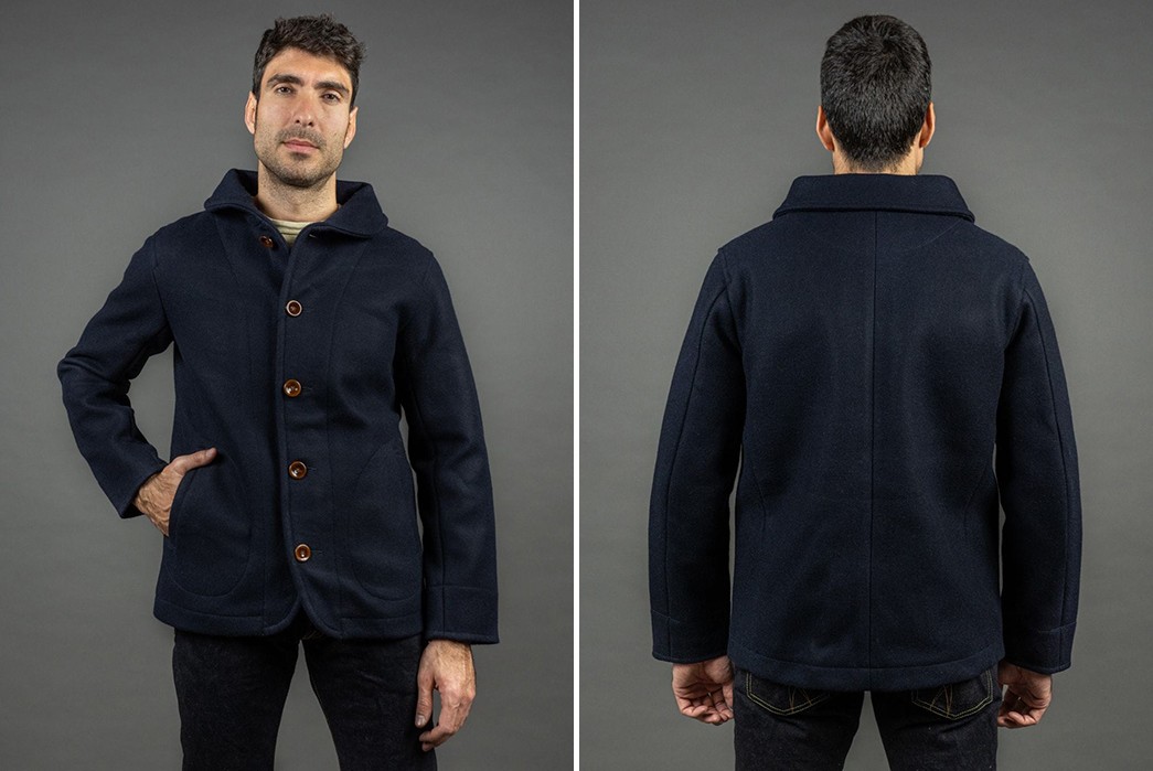 stein / シュタイン】MELTON STAND COLLAR ZIP SHORT JACKET