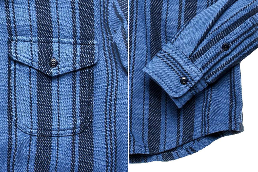 Outerknown's-Pacific-Hi-Dez-Stripe-Shirt-Is-Inspired-By-Baja-Blankets-pocket-and-sleeve