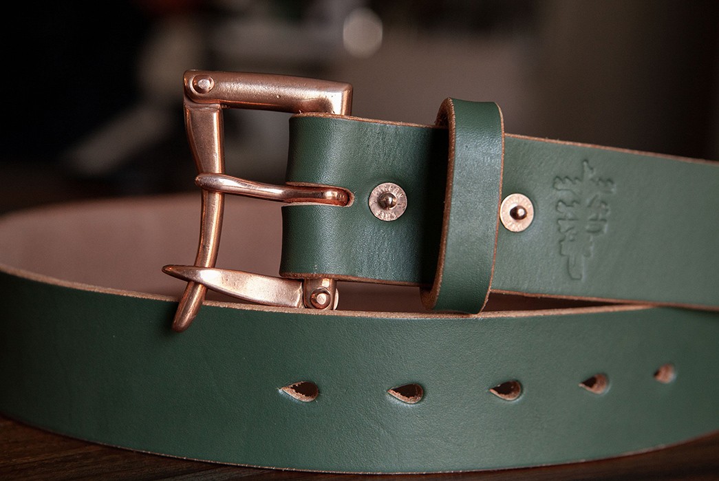 Pigeon-Tree-Crafting-Hand-Dyes-Its-Green-Teacore-Painted-Belt-buckle