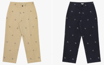 Knickerbocker-Embroiders-Its-Bulldog-Motif-Onto-Twill-Trousers