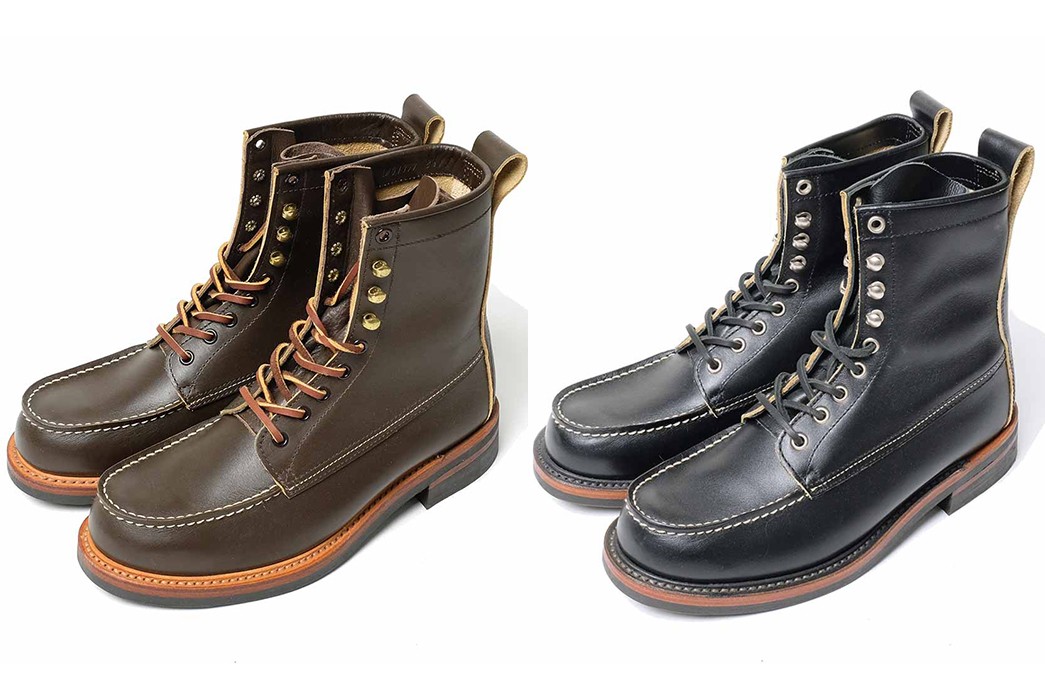 Lone-Wolf's-Wood-Cutter-Boot-Oozes-Utilitarian-Attitude-pairs-brown-and-black