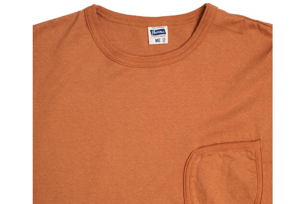 Pherrow's-Latest-Batch-Of-Pocket-Tees-Are-Made-From-Supima-Cotton-orange-front-detailed