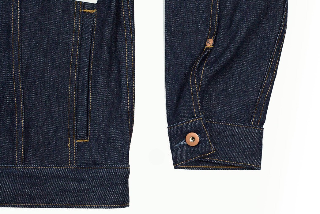 Tellason's-Stock-Denim-Range-Includes-An-Affordable-Trucker-front-sleeve