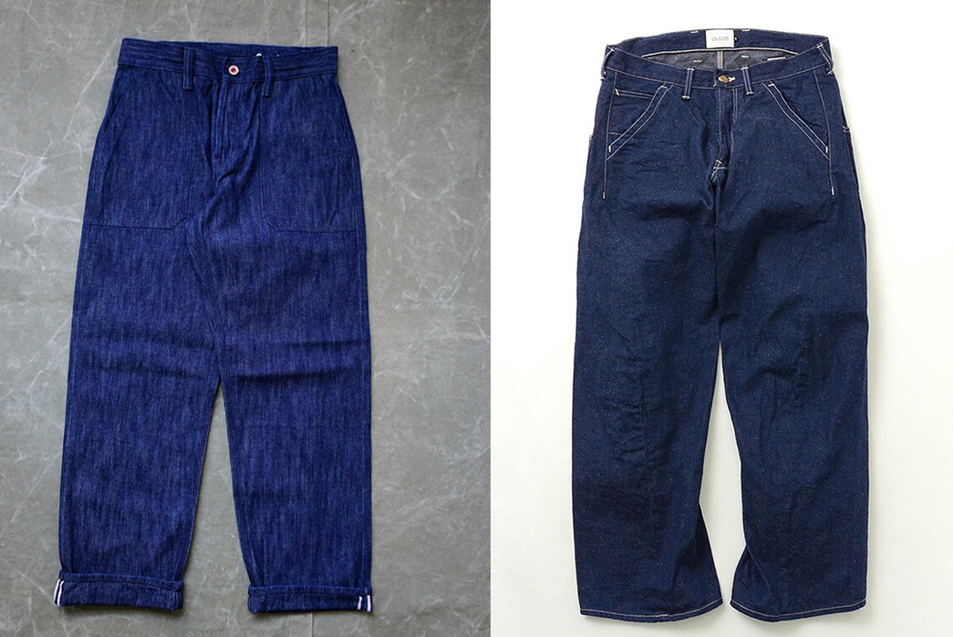 Working-Titles---The-Shawshank-Redemption-Kerbside&Co.-Sawyer-Deck-Pant-(.eft),-$180-from-Kerbside&Co.-&-CAL-O-LINE-Barrel-Denim-Painter-Pants-(right),-122-from-Haku-Clothing