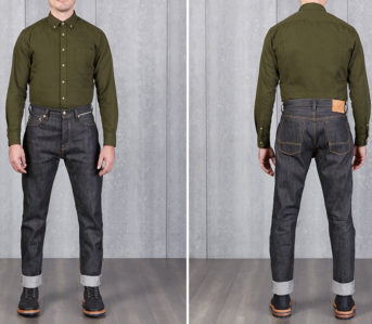 Division-Road-Develops-Exclusive-Fit-Raw-Denim-Jeans-With-Benzak-Denim-Developers-model-front-back