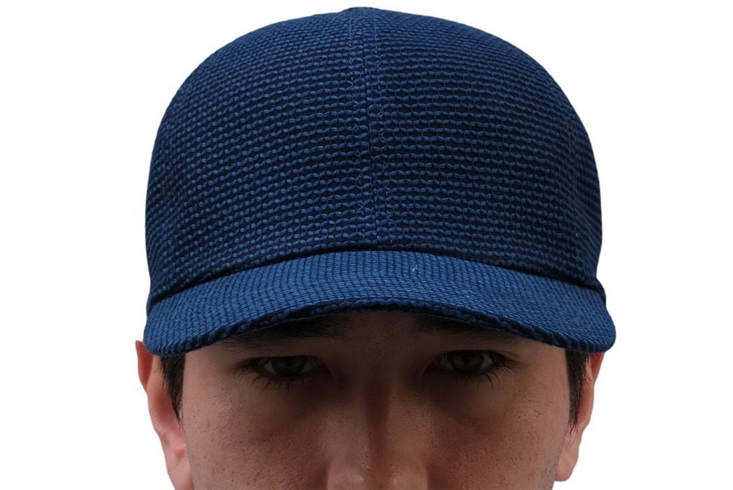 Okayama-Denim-Collabs-With-The-Factory-Made-For-An-Indigo-Drenched-Ball-Cap-model-front