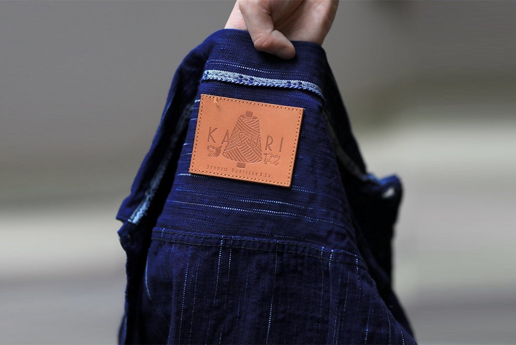 Studio-D'Artisan-Weaves-Slubs-Into-'Kasuri'-Denim-With-Its-Latest-Type-1-inside-leather-patch-in-hand