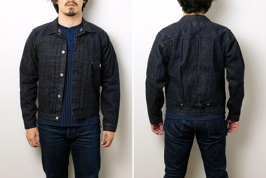 Sugar-Cane-Issues-A-Neppy-Type-1-Denim-Blouson-front-back-model