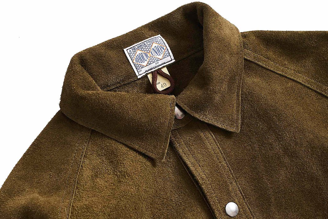 The Real McCoy's 8 Hour Union Label Roughs Out A Cowhide Welder Jacket