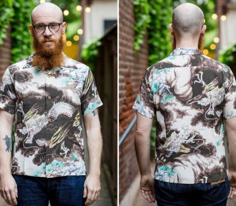 Channel-Your-Inner-Guy-Fieiri-With-Sun-Surf's-Dragon-Hawaiian-Shirt-model-front-back