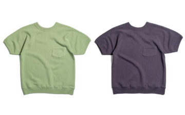 Warehouse-Based-Its-4085-S-S-Pocket-Sweatshirt-On-Pre-1960s-Examples-green-and-purple