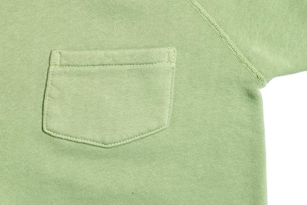 Warehouse-Based-Its-4085-S-S-Pocket-Sweatshirt-On-Pre-1960s-Examples-green-front-pocket