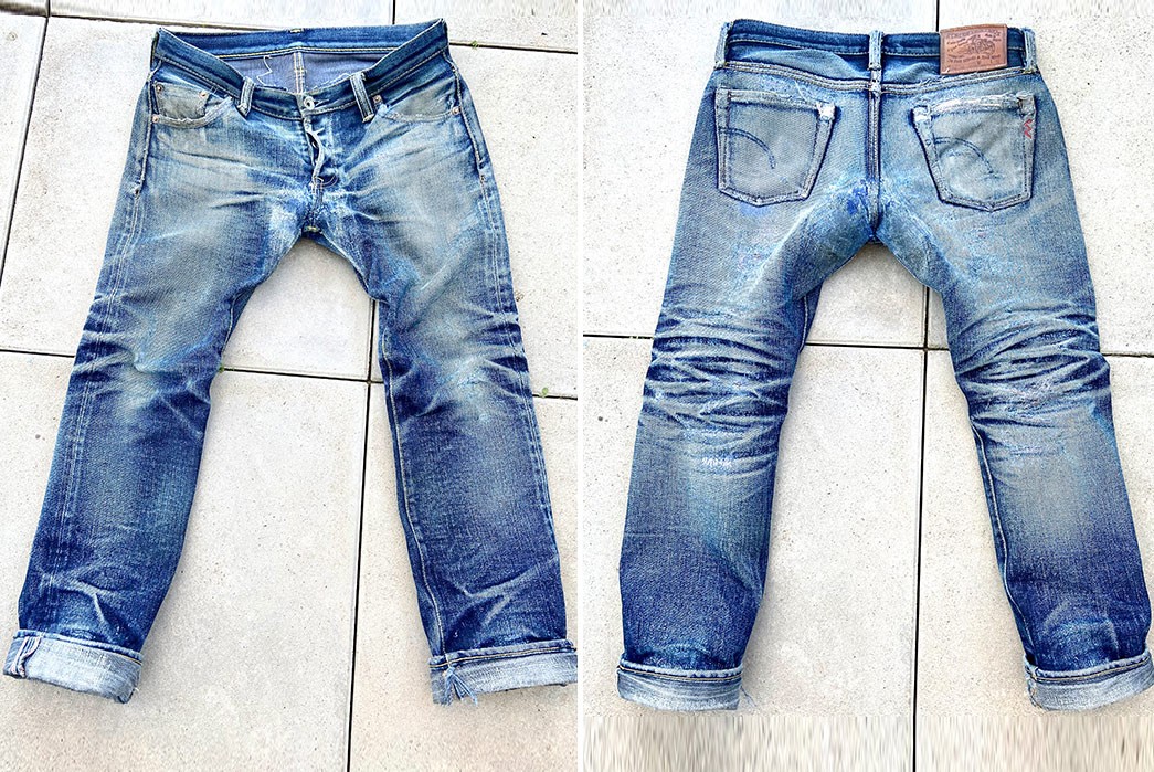 Fade-Friday---Iron-Heart-x-Self-Edge-SExIH22-301S-(7-Years,-5-Washes,-1-Soak)-front-back