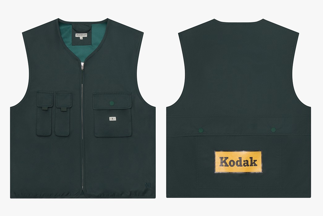 Knickerbocker-Develops-Charming-Capsule-Collection-With-Kodak-dark-green-jacket-wihout-sleeves-front-back