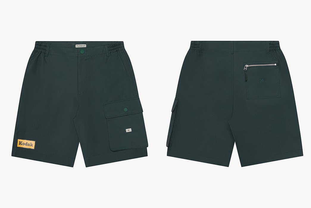 Knickerbocker-Develops-Charming-Capsule-Collection-With-Kodak-dark-green-short-pants-front-back