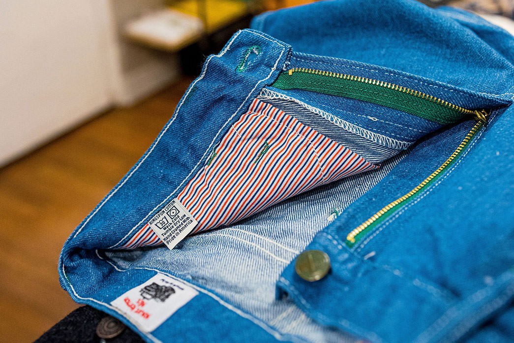 Left-Field's-Latest-NYC-Work-Uniform-Denim-Comes-In-Rodeo-Blue-&-Natural-Cone-blue-front-top-open